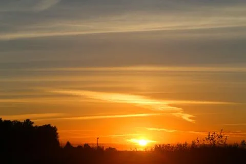 Beautiful sunset in the sky Stock Photos