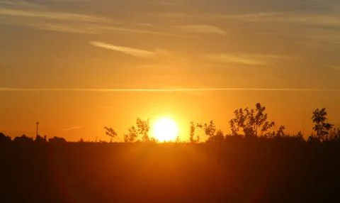 Beautiful sunset in the sky Stock Photos