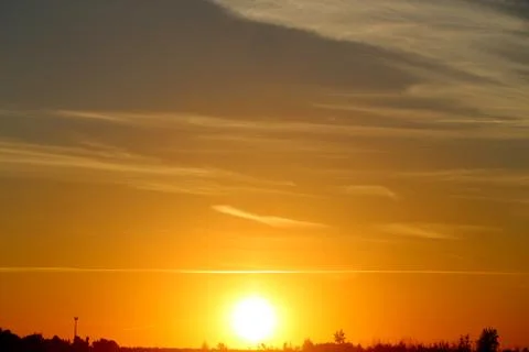 Beautiful sunset in the sky Stock Photos
