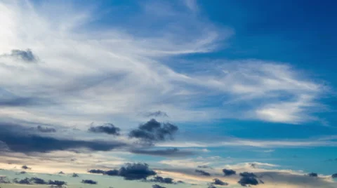 Beautiful sunset sky, time lapse Stock Footage 53853176