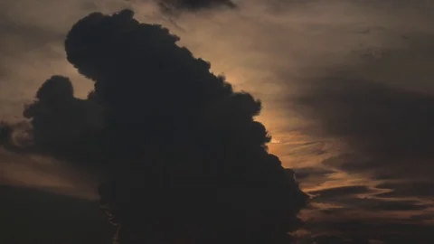 Beautiful Sunset Sky Timelapse with Dramatic Lighting Stock Footage