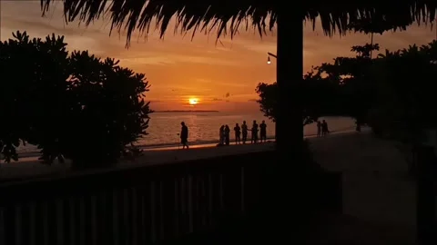 Beautiful Sunset of The Small Island Stock Footage 300739265