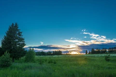 Beautiful sunset on a summer evening. Stock Photos