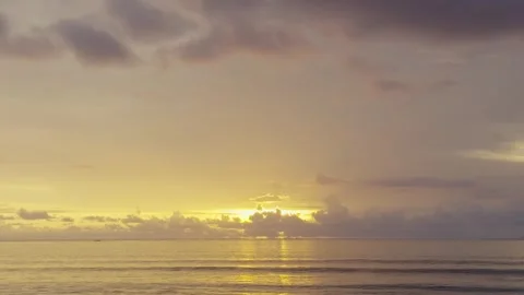 Beautiful Sunset Sun Cirrus Clouds in Colorful Sky Stock Footage 268361286