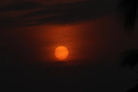 A beautiful sunset with sun Stock Photos