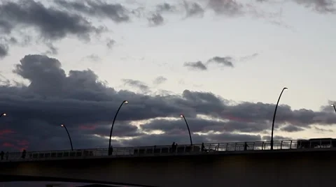 A Beautiful Sunset with Thick Clouds Stock Footage 8682692