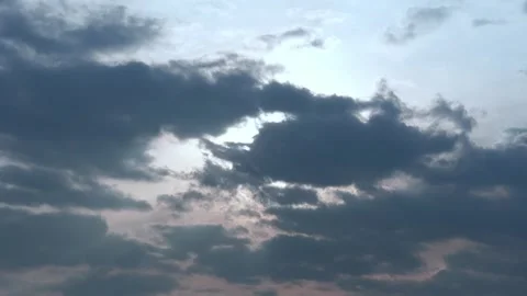 Beautiful sunset time lapse in orange sky with fluffy clouds. Stock Footage 296308928