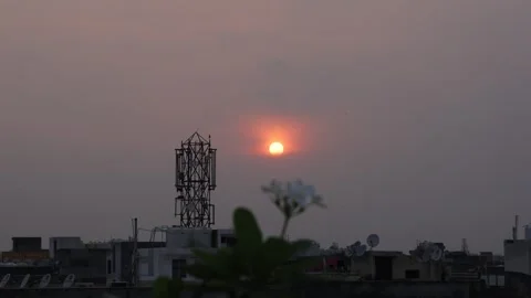 Beautiful sunset time-lapse shot of the evening Stock Footage 245821873