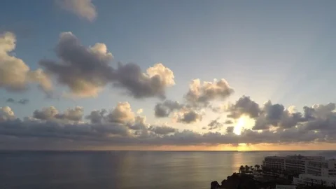 Beautiful sunset timelapse clouds Stock Footage 77826013