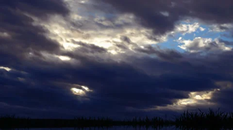 Beautiful sunset timelapse (color graded-purple push)+reflection Stock Footage 36239088