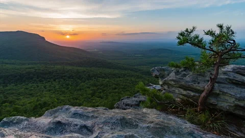 Beautiful Sunset Timelapse in the Mountains Stock Footage 136764517