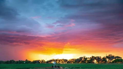 Beautiful Sunset timelapse of a storm rolling by. Stock Footage 143325944
