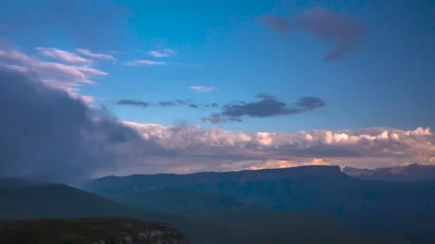 Beautiful sunset view and moving clouds in the evening sky Stock Footage 151425845