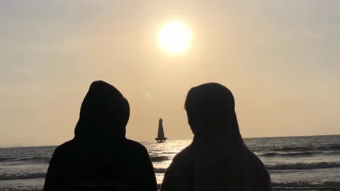 Beautiful sunset view on the beach Stock Footage 279251531