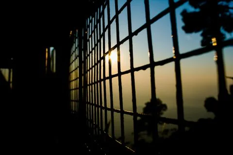 Beautiful Sunset view from mata Vaishnodevi darbar katra Jammu 스톡 사진