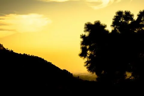 Beautiful Sunset view from mata Vaishnodevi darbar katra Jammu Stock Photos