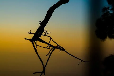 Beautiful Sunset view from mata Vaishnodevi darbar katra Jammu Foto stock