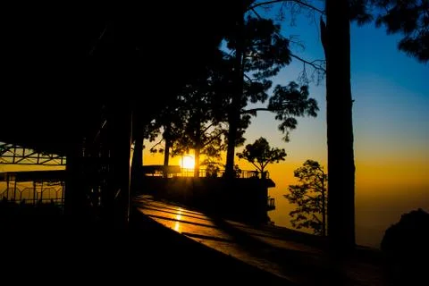 Beautiful Sunset view from mata Vaishnodevi darbar katra Jammu Фото