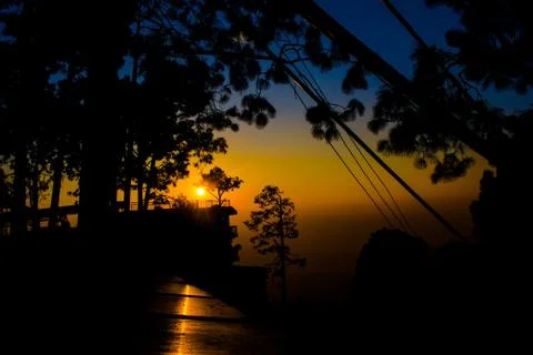 Beautiful Sunset view from mata Vaishnodevi darbar katra Jammu Stock-Fotos