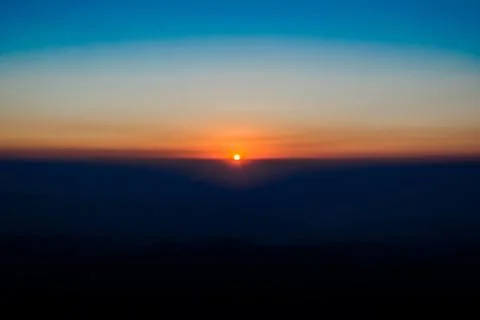 Beautiful Sunset view from mata Vaishnodevi darbar katra Jammu Foto stock