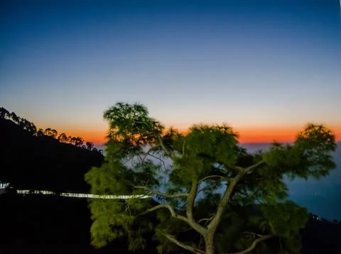 Beautiful Sunset view from mata Vaishnodevi darbar katra Jammu Stock-Fotos