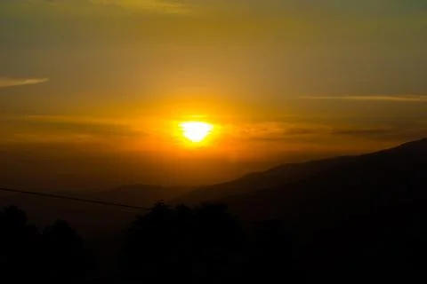 Beautiful Sunset view from mata Vaishnodevi darbar katra Jammu Stock Photos