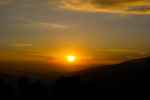 Beautiful Sunset view from mata Vaishnodevi darbar katra Jammu Stock Photos