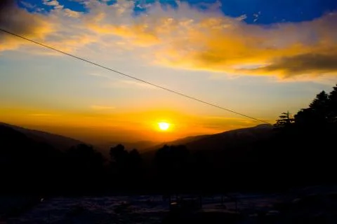 Beautiful Sunset view from mata Vaishnodevi darbar katra Jammu Stock Photos