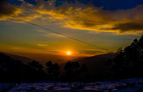 Beautiful Sunset view from mata Vaishnodevi darbar katra Jammu Stock-Fotos
