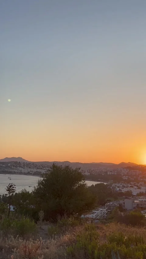 Beautiful Sunset View over Bodrum Turkey (4K) Stock Footage 329306358