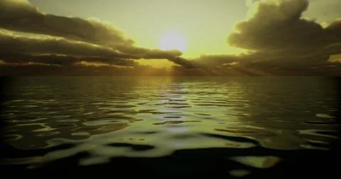 Beautiful sunset view over calm ocean waters with soft clouds Stock Illustration