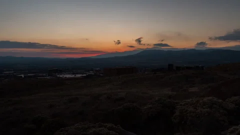 Beautiful sunset view over Salt Lake City, Utah with dramatic clouds Stock Footage 310294965