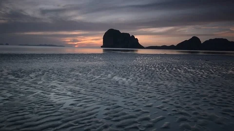 Beautiful sunset view at pak meng beach thailand Stock Footage 104039300