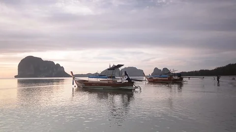 Beautiful sunset view at pak meng beach thailand Stock Footage 104039327