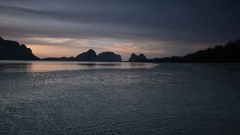 Beautiful sunset view at pak meng beach thailand Stock Footage 104039358