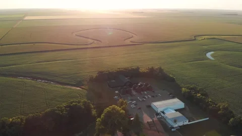 Beautiful sunset view from a quadcopter Video stock 252142809