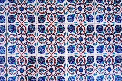 Beautiful surface of the table, made of vintage tiles Stock Photos