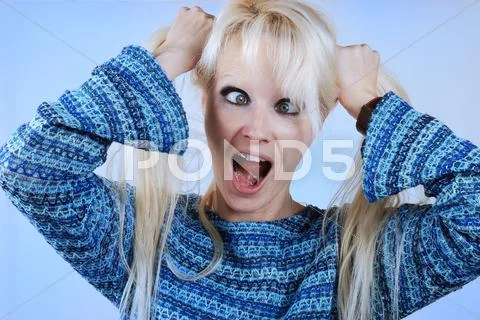 Beautiful surprised woman Stock Photos