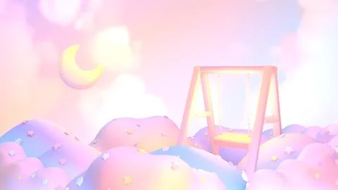 Beautiful swing on the clouds Stock-Illustration