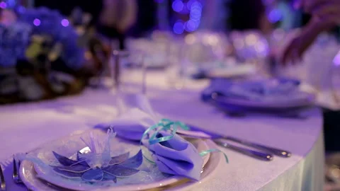 Beautiful table in a restaurant Stock Footage 282789540