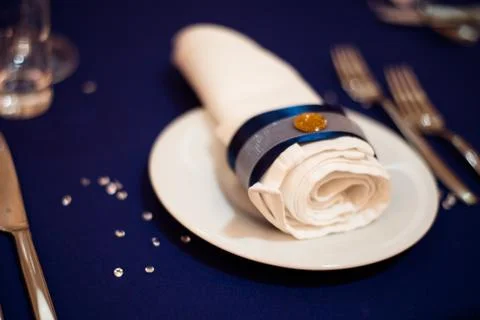Beautiful table setting for a celebration in a restaurant. Foto stock