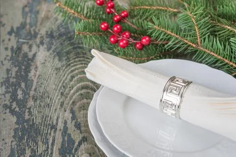 Beautiful table setting for the Christmas table Stock-Fotos