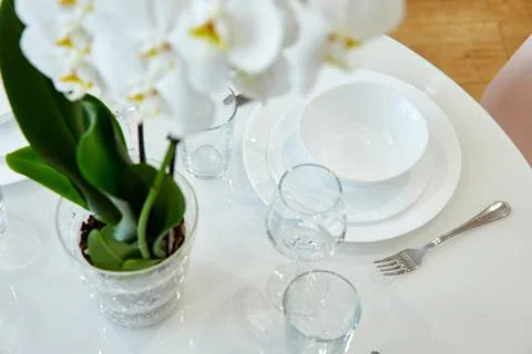 Beautiful table setting, great design for any purposes. Traditional festive Stock Photos
