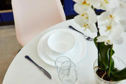 Beautiful table setting, great design for any purposes. Traditional festive Stock Photos