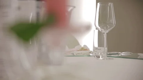 Beautiful table setting in pastel colors 스톡 동영상 86604890