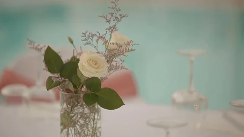 Beautiful table setting in pastel colors 스톡 동영상 86604898