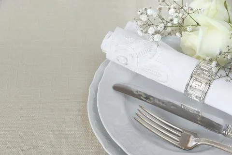 Beautiful table setting 스톡 사진