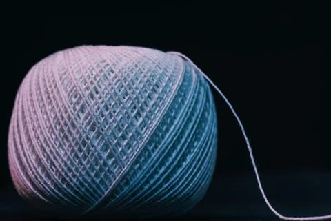 Beautiful tangle of thread in red and blue light background texture. Stock Photos