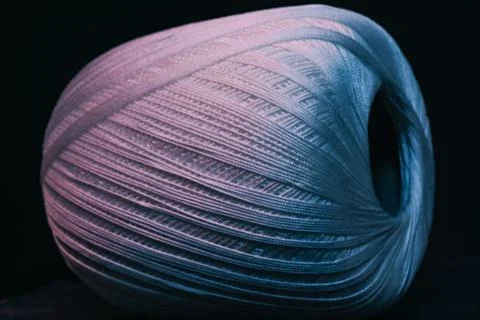 Beautiful tangle of thread in red and blue light background texture. Stock Photos