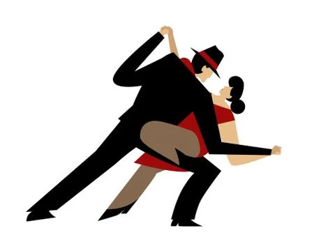 Beautiful tango dancers Stock Illustration